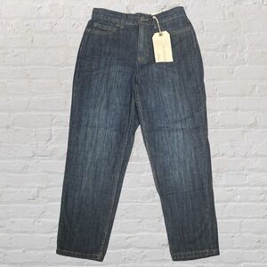 Liz Claiborne Classic Tapered Leg Jeans Size 6P Short Dark Stretch Cowgirl NWT